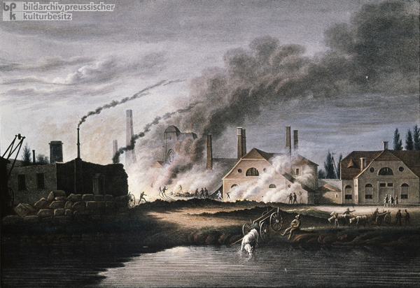 Königliche Eisengießerei bei Gleiwitz – hintere Ansicht (um 1850)
